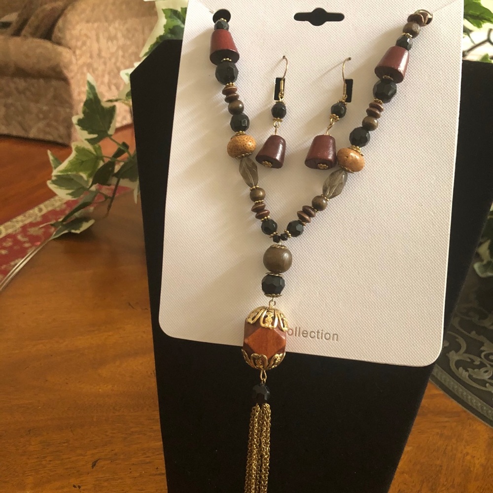 Beautiful beaded necklace and earrings